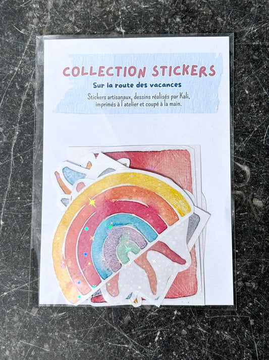 Collection de stickers : sur la route des vacances