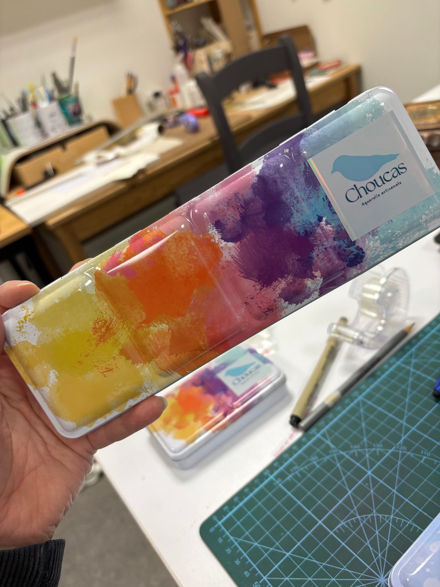 Étui vide d’aquarelle