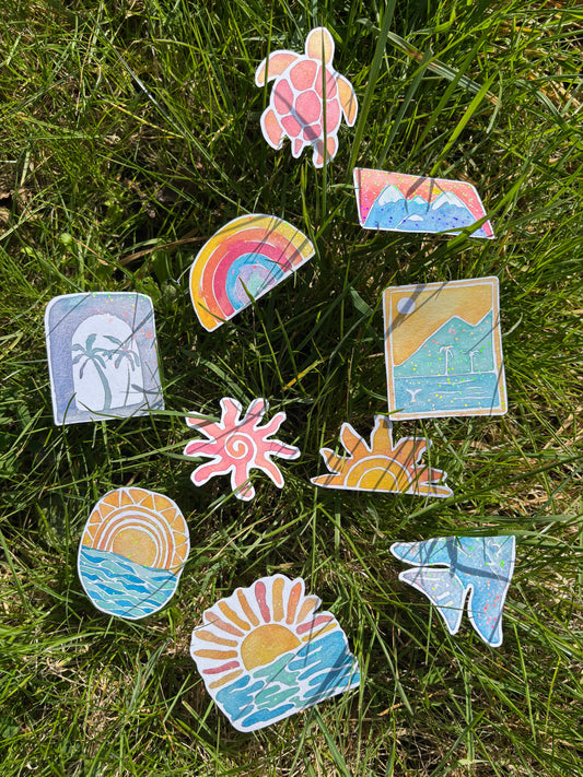 Collection de stickers : sur la route des vacances
